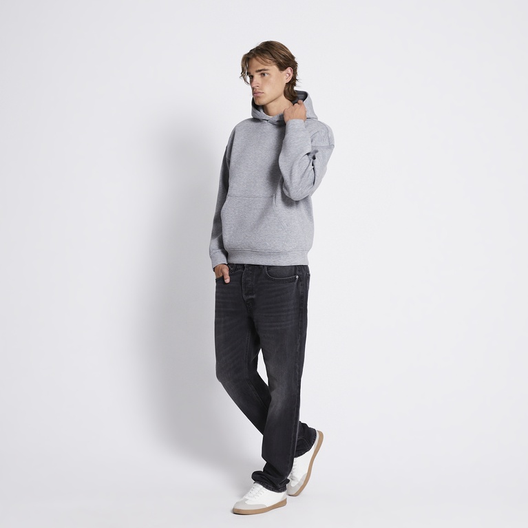 Boxy scuba hoodie "Sloan" Grey Melange